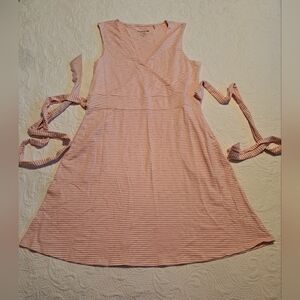 Toad & Co women's size XL 2 tone peachy orange stripped dress, NWOT